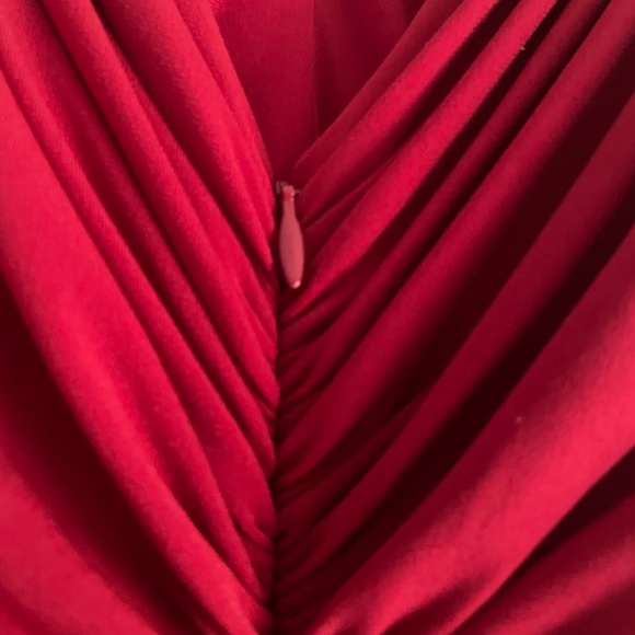 1990s Supermodel Dress, Size 8, Red Sleeveless Formal Gown, Scarlet Dress - Picture 7 of 8